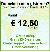 Een domeinnaam wordt altijd op uw bedrijfsnaam geregistreerd. Een domeinnaam registreren bij Heights gaat eenvoudig en snel. Een .nl domeinnaam is gegarandeerd binnen 24 uur actief. Andere domeinnamen zoals .com en .net zijn zelfs meestal binnen ��n uur actief. Wilt u alleen een domeinnaam registreren, dus zonder hosting, dan kan dat natuurlijk ook. U betaalt dan slechts de registratiekosten. U kunt ook een domeinnaam registreren en bezoekers automatisch laten doorsturen (=redirecten) naar een andere domeinnaam. Het redirecten door Heights is gratis, ongeacht het aantal bezoekers.