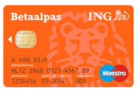 Voorbeeld van een ING Maestro debitcard