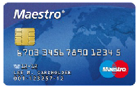 Voorbeeld van een generieke Maestro debitcard